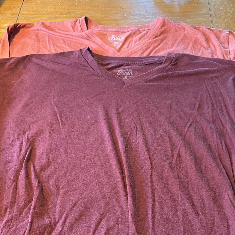 Men's V-Neck Tees - Maroon and
